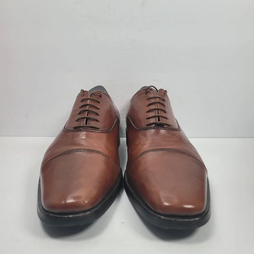 Michael Toschi Men's Brown Leather Oxford Dress Shoes US Size 9.5 - Picture 3 of 8